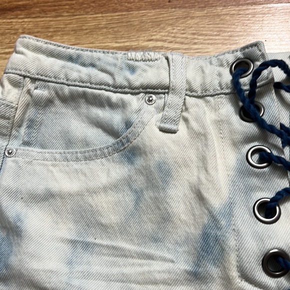 Free People Tie Front Jean denim Skirt size 26 - Picture 10 of 16
